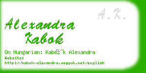 alexandra kabok business card